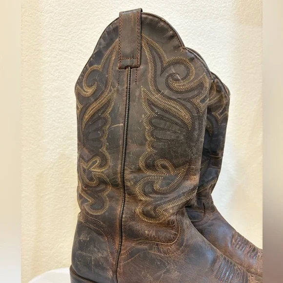 JB Dillon Brown Leather Western Boots - Picture 2 of 7